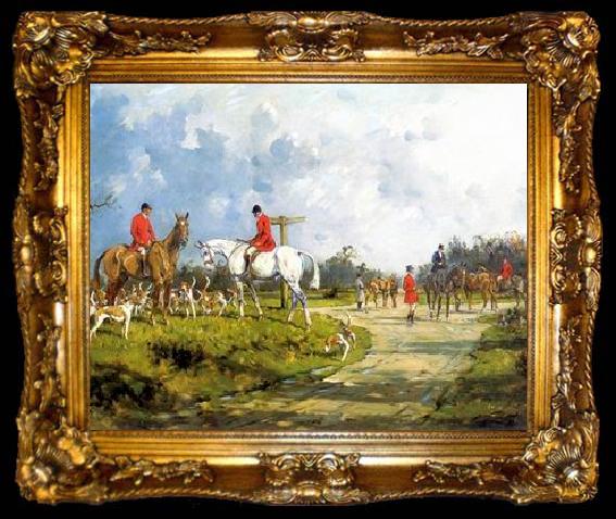 framed  unknow artist Classical hunting fox, Equestrian and Beautiful Horses, 223., ta009-2